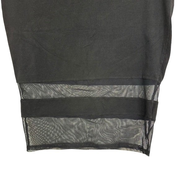 Torrid 2 Mesh Shadow Striped Knit Pencil Midi Skirt Black - Picture 5 of 9